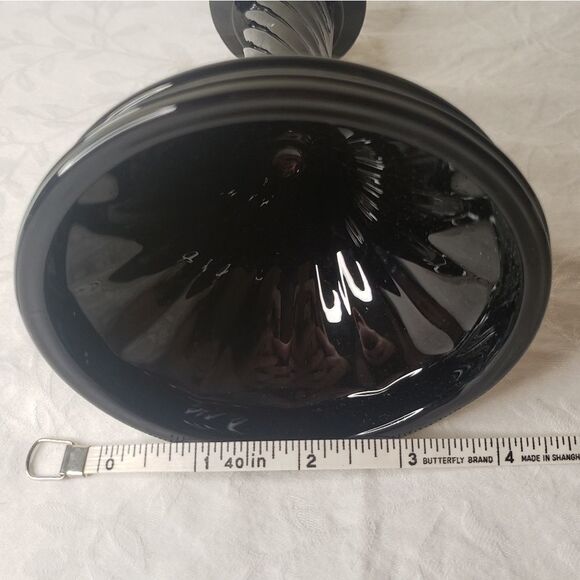 Black glass spiral candlestick - Picture 6 of 6